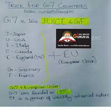 In 2019, the 45thg7 summit was hosted by france Trick To Remember G 7 Countries Civil Service Gurukul Facebook