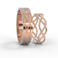 14k Rose Gold Celtic Wedding Rings Set Handmade 14k Rose Etsy Celtic Wedding Ring Sets Rose Gold Ring Set Wedding Ring Sets