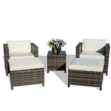 Curate a beautiful space with oly. Outdoor Furniture Patio Conversation Set 2 Armchair And Glass Coffee Table Steel Frame White Cushions 5 Piece Glass Coffee Table Buy Online In Cayman Islands At Desertcart 63771342