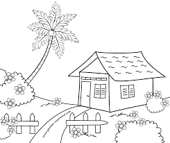Gambar Mewarnai Rumah Sederhana Drawing Lessons Buku Mewarnai Sketsa