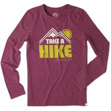 Women S Take A Hike Mountain Sun Long Sleeve Cool Tee Life Is Good Official Site Hiking Outfit Outdoor Shirt Hiking Shirts