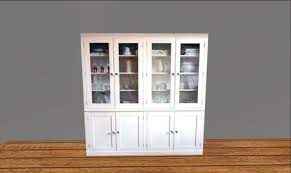 Place fine china inside three amply sized brass and glass paned door front cabinets that feature three phase touch lighting, for safe keeping and elegant display. Second Life Marketplace Un Needed Things White China Cabinet