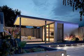 Quebec Design From 8 445 With A Super Sized Garden Studio Canopy For All Weather Entertaining The Sun Canopy Comes Comple Backyard Office Garden Lodge House