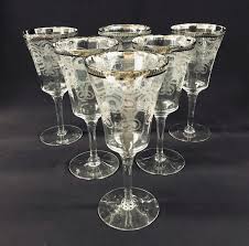 Maybe you would like to learn more about one of these? Vintage Acid Etched Crystal Wine Glasses With Platinum Rims