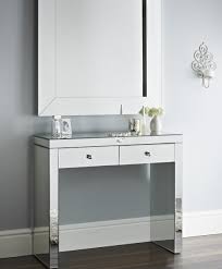 Modern makeup vanity expandable dressing table with cabinet mirror included. Mirrored 2 Drawer Dressing Table Niches
