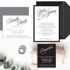 Black And White Wedding Invitations Elegant Modern Script Etsy White Wedding Invitations Black And White Wedding Invitations Wedding Invitations Elegant Modern