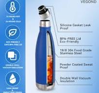 VEGOND Garrafas de água de aço inoxidável de 500 ml, garrafa de água  esportiva de metal reutilizável mantém a bebida quente e fria, livre de  BPA, ...