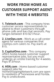 Work From Home As Customer Support Agent With These 4 Websites Work From Home Jobs Legit Work From Home Work From Home Companies
