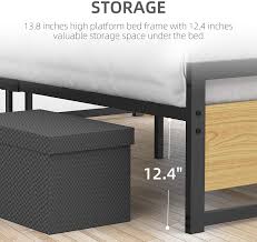 The dhp maven platform bed is an affordable option that comes in both twin and full sizes with a large headboard and both french and english dovetail joinery in the drawers, this is a piece that will this bed includes a high bed frame with two large drawers underneath. Idealhouse Metal And Wood Bed Frame With Headboard And Footboard Full Size Platform Bed Strong Metal Slat Support No Box Spring Needed Easy To Assemble Beds Frames Bases Home Kitchen