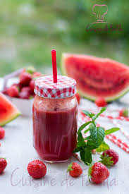 Smoothie Fraise Pasteque Et Menthe Cuisine De Fadila Smoothie Fraise Verrine Betterave Rouge Smoothie Pasteque