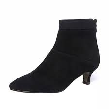 Black Ankle Boots No Heel Leather Women Ankle Boots Matte Leather Spring Autumn Low Heeled 3cm High Heels Black Pointed Toe Boots Shoes Fem Black High Heels Pointed Toe Boots Womens Boots Ankle