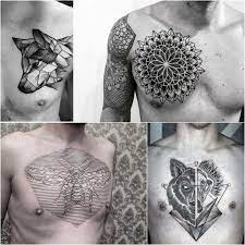 Chest Tattoos For Men Geometric Chest Tattoo Black And Grey Chest Tattoo Explore More Tattoo Ideas On Chest Tattoo Men Cool Chest Tattoos Tattoos For Guys