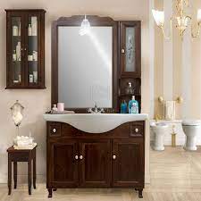 Mensola in legno con alzatina, per dare un tocco country al tuo bagno. Arredo Bagno Arte Povera Base Lavabo Specchio Pensile Applique Le Chic Arredamenti