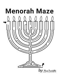 Free Printable Menorah Maze Download It At Https Museprintables Com Download Maze Menorah Maze Free Printables Activity Sheets For Kids