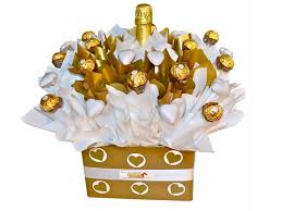 Sweet Temptation Chocolate And Bubbly Bouquet Chocolate Bouquet Candy Bouquet Alcohol Bouquet