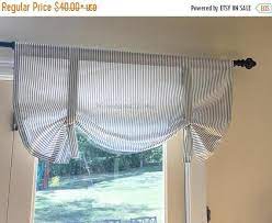 Tie Up Curtain Classic Ticking Stripe Black White Strip Etsy Tie Up Shades Tie Up Valance Tie Up Curtains
