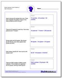 Math word problem worksheets for grade 4. Word Problems