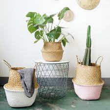 Wonderfully versatile, these baskets are ideal for displaying potted plants as well as being gorgeous helpers in organising the home. Design Trend Seagrass Belly Baskets