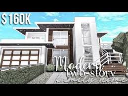 Modern Two Story Family Home Roblox Bloxburg Gamingwithv Youtube In 2020 Modern Family House Two Story House Design My House Plans