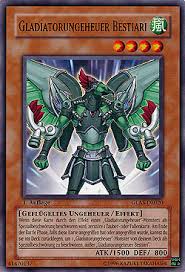 Auf dem bild ersichtlich sind. Gladiatorungeheuer Bestiari Gladiator S Assault Boosterserien Einzelkarten Yu Gi Oh Mawo Cards