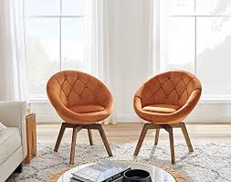 Here's our buyer's guide to vanity chairs, including 12 reviews and our top pick for 2019. Volans Mid Century Modern Swivel Accent Chair Velvet Vanity Chair With Round Tufted Back Upholstered Lounge Chair With Wood Legs For Desk Bedroom Living Room Orange Pricepulse