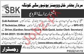 Only female candidates from across the country can apply for these teaching jobs 2021 through application form which can be download. Sardar Bahadur Khan Womens University Walk In Interviews 2021 Job Advertisement Pakistan