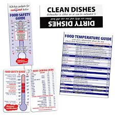 Meat Temperature Chart Guide And Dirty Clean Dishwasher Magnet