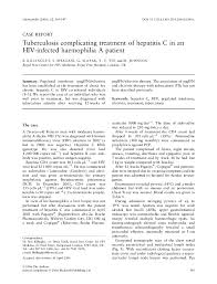 The most common ways of getting hiv is through unprotected vaginal. Pdf Tuberculosis Complicating Treatment Of Hepatitis C In An Hiv Infected Haemophilia A Patient Sanjay Bhagani And B Killingley Academia Edu