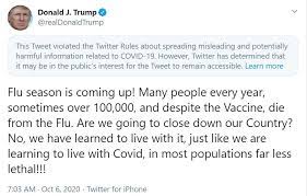 Phone:* dial 2‑1‑1, then choose option 6. Twitter Flags Trump Tweet Comparing Flu To Covid 19 As Misleading And Potentially Harmful Kxan Austin