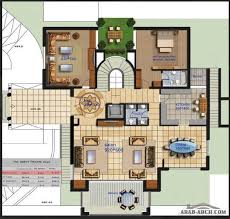 فيلا جداا رائعه بالمخطط من Arch Villa Arab Arch Floor Plans House Villa