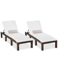Chaise set (2 chaise lounges and 1 end table) with sunbrella® cushions, created for macy's. Noble House Wellington Outdoor Chaise Lounge Set Of 2 Reviews Furniture Macy S