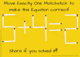 Skip the tutor and log on to load these awesome websites for a fantastic free equation solver or simply to find an. Simple Matchstick Math Riddle And Answer