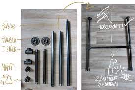 Die eigenen möbel selber bauen. Industrial Design Tisch Mit Rohren Einfach Selber Bauen