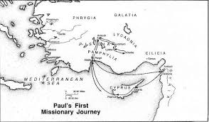 Paul and barnabas parted company because of a disagreement they had about john mark. Pauls First Missionary Journey Map Maps Catalog Online