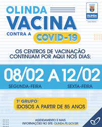 A campanha integrada busca atender, nesta primeira fase, a 3.840 mil cidadãos do município, que deverão realizar o agendamento eletrônico da imunização através do endereço olinda.pe.gov.br, para evitar aglomerações. A Vacinacao Contra A Covid 19 Shopping Patteo Olinda Facebook