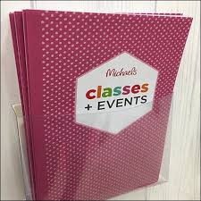 In fact, card craft classes are the best way to involve them in coordinating their innovative skills. Michaels Upcoming Classes Brochure Holder Fixtures Close Up