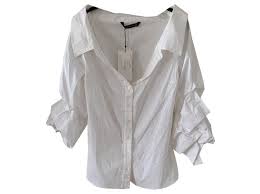 Codes promo, ventes flash, livraison offerte, trouvez le produit de vos rêves à prix réduit ! Tops Zara Chemise Blanche Zara Manches 3 4 Neuve Coton Blanc Ref 137843 Joli Closet