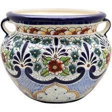 Talavera tableware and pottery is well known around the world. Mexican Talavera Round Planters