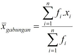 Rumus koefisien keragaman (kk) dari sekumpulan data x1, x2, x3 …, xn. Rata Rata Gabungan Matematika Awan Asyik