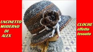 Cappello di lana con telaio tondo Cappello Effetto Tessuto All Uncinetto Tutorial Youtube