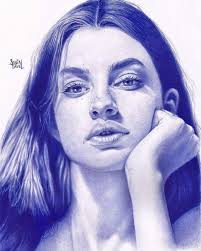 Sascha Shiane Delport, ballpoint portrait [WIP] * How about that amazing  mouth folks Enjoy an up right view!