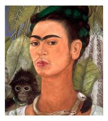 Autorretrato con mono (Autorretrato con mono) 1938 de Frida Kahlo, obra de  arte vintage, reproducción enmarcada, tamaños A2/A3/A4