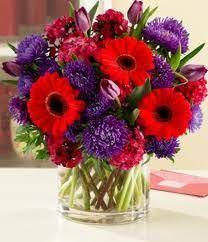 Purples And Red Purple Flower Arrangements Daisy Flower Arrangements Flower Arrangements
