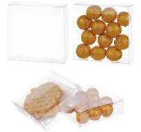 BENECREAT 30PCS Clear Gift Boxes, 4x4x1.2inch Rectangle PVC Clear Wedding  Favour Boxes for Candy Chocolate, Birthday Present Contains, Party Favor,  ...