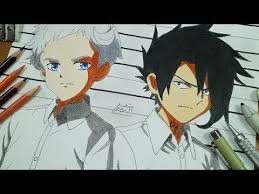 رسم نورمان و راي من انمي نيفرلاند الموعودة تعلم رسم انمي سهل Youtube Anime Art Youtube