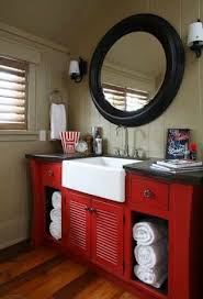 At this point you can fix the sink in place in a few thank you for your project i might do something similar in my bathroom, but maybe around spring time. Http Www Houzz Co Uk Photos 2729058 Cottage In Muskoka Traditional Bathroom Vanity Units And Sink Bathroom Red White Bathroom Interior Unique Bathroom Vanity