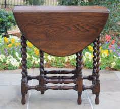 Antique English Oak Barley Twist Drop Leaf Table Oval Gate Leg Table Stretchers Refinished Table Refinishing Furniture Furniture
