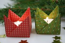 Origami Teelichthalter Basteln Weihnachten Origami Weihnachten Teelichthalter Basteln