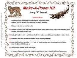 Grades 3 6 Make A Poem Kit Long A Sound Poems Poetry Month Poetry Teaching Resources