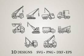 Semi truck icon in other styles. Crane Truck Svg Graphic By Euphoria Design Creative Fabrica